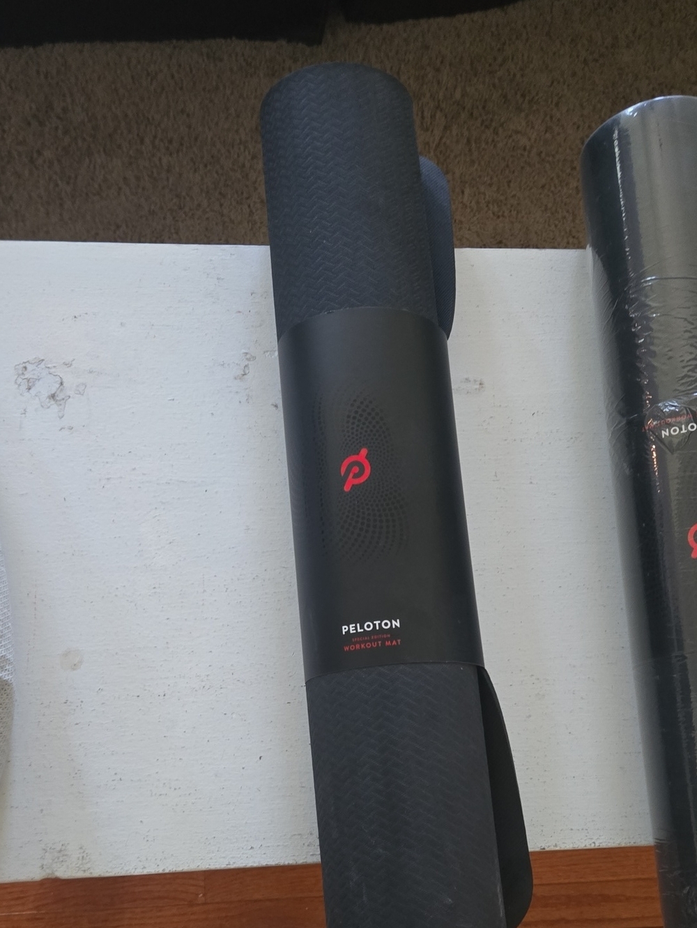 Peloton Black Exercise Mat with Red Logo